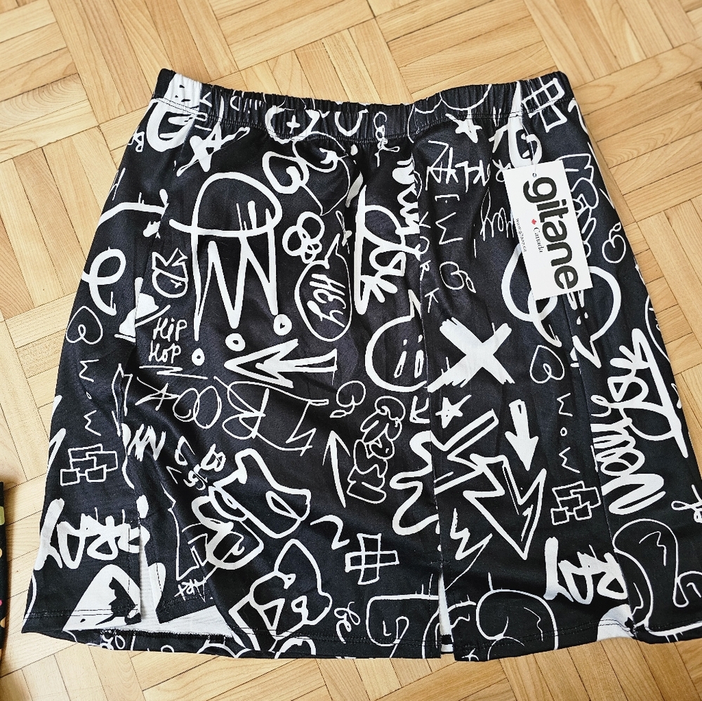 Gitane Black and White Graphic Skort